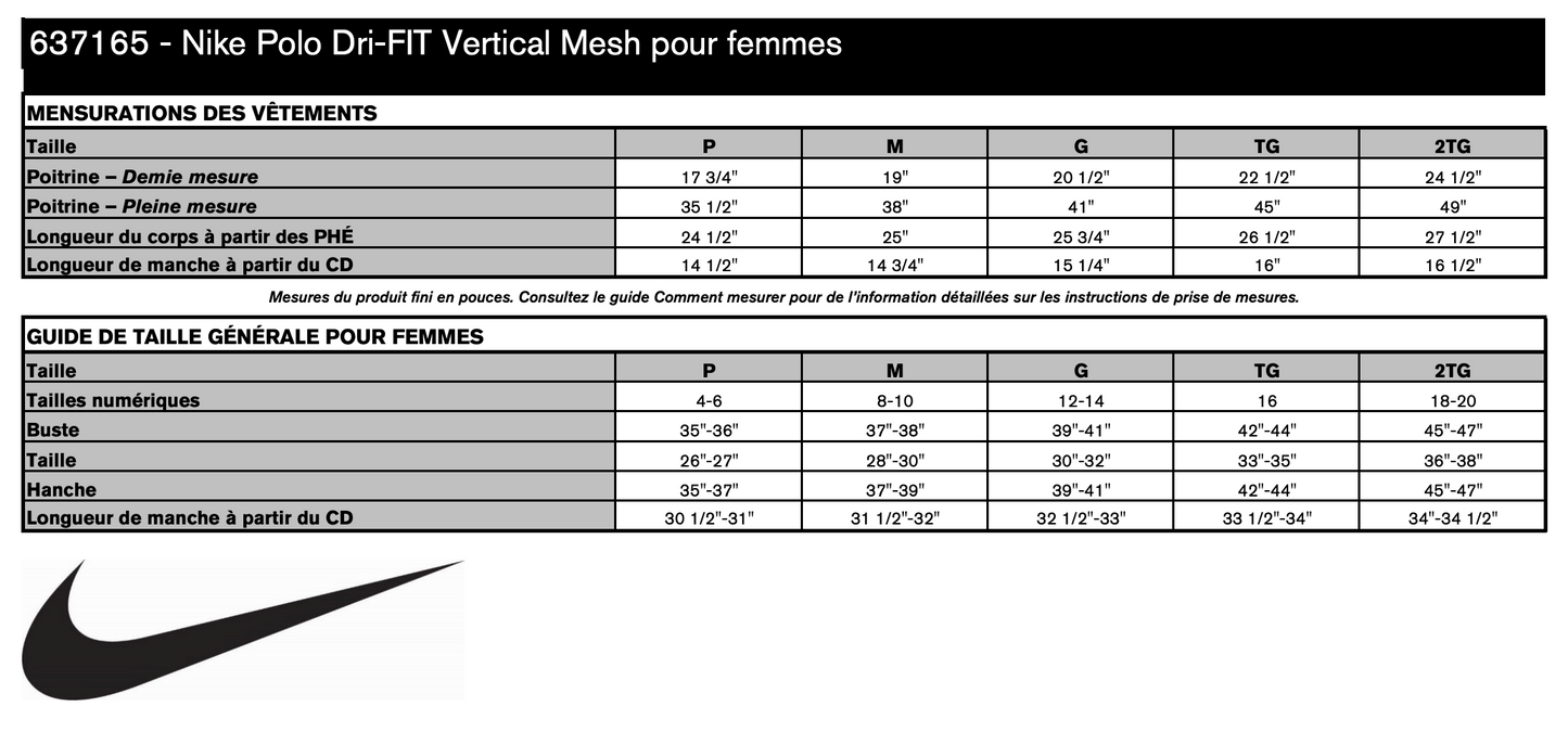 Polo Dri-FIT Nike Vertical Mesh pour femmes